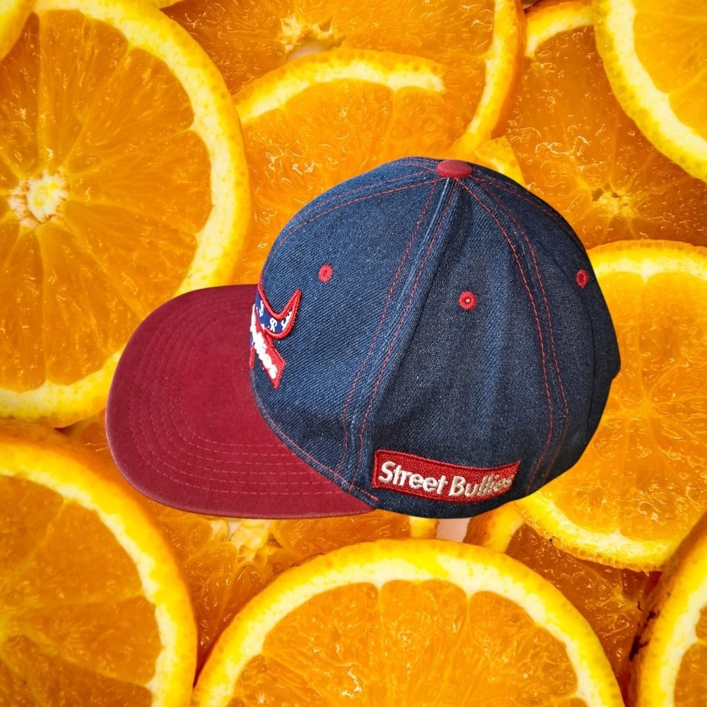 Supply Headwear Company Street Bullies Blue-Red Denim‎ Cap - Picture 3 of 7